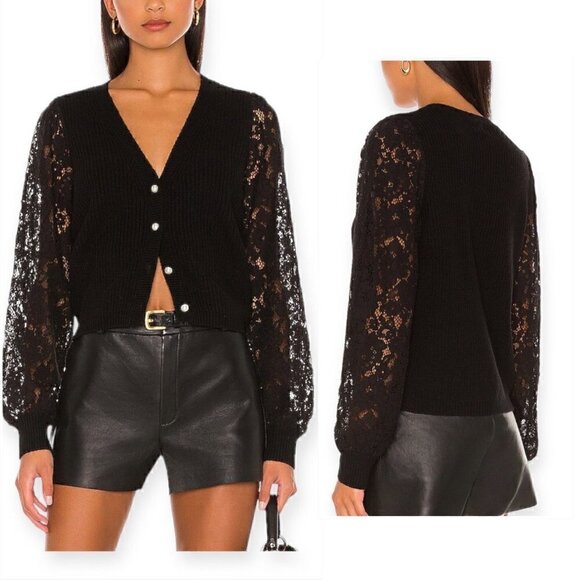 CAMI NYC Black Wool Beth Cardigan, Size S - Picture 1 of 12